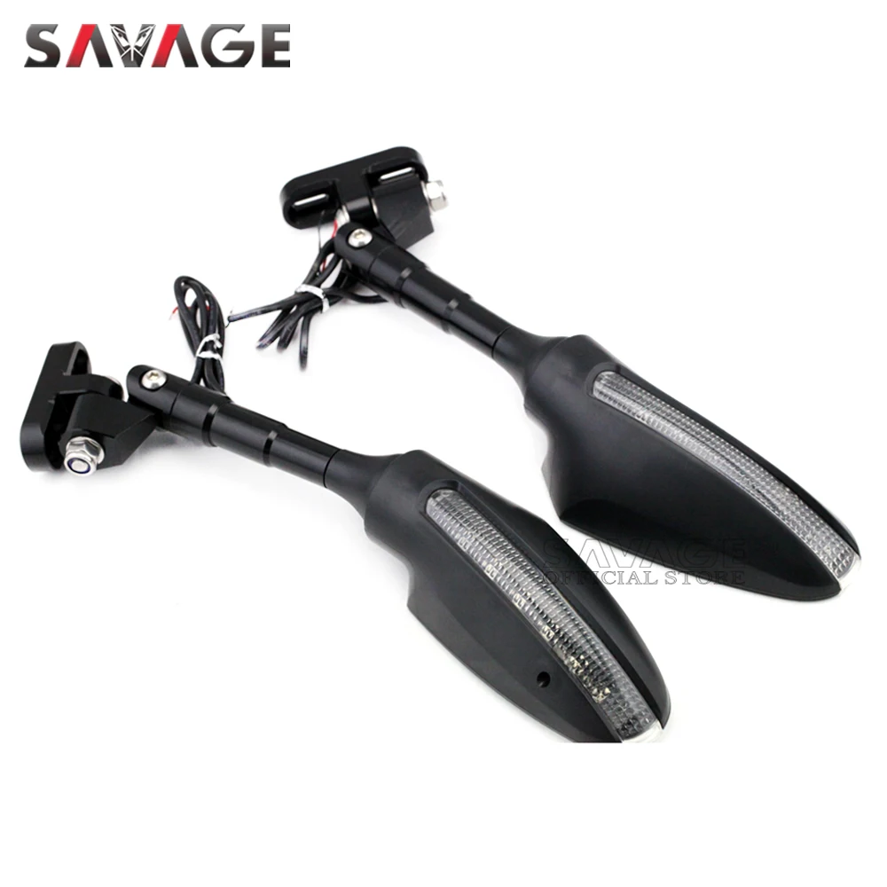 Rearview Side Mirrors LED Turn Signal For HONDA CBR 650 CBR650F 2014-2018 VFR 800 VFR800 Motorcycle Adjustable Rear View Mirror |