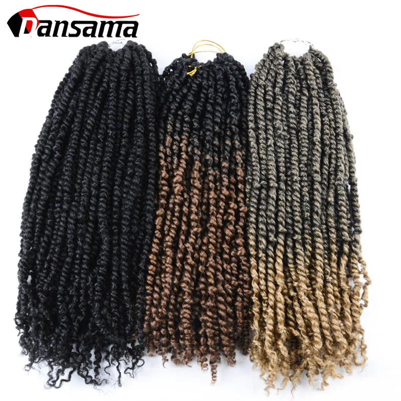 

DANSAMA hair 16 Inch Crochet Braids Ombre Passion Spring Twist Hair Synthetic Braiding Hair Extensions Braids for Women