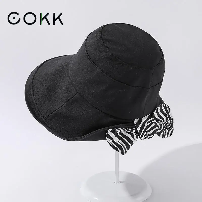 

Панама COKK, женская, весенне-летняя, солнцезащитная, с бантом зебры, 2021