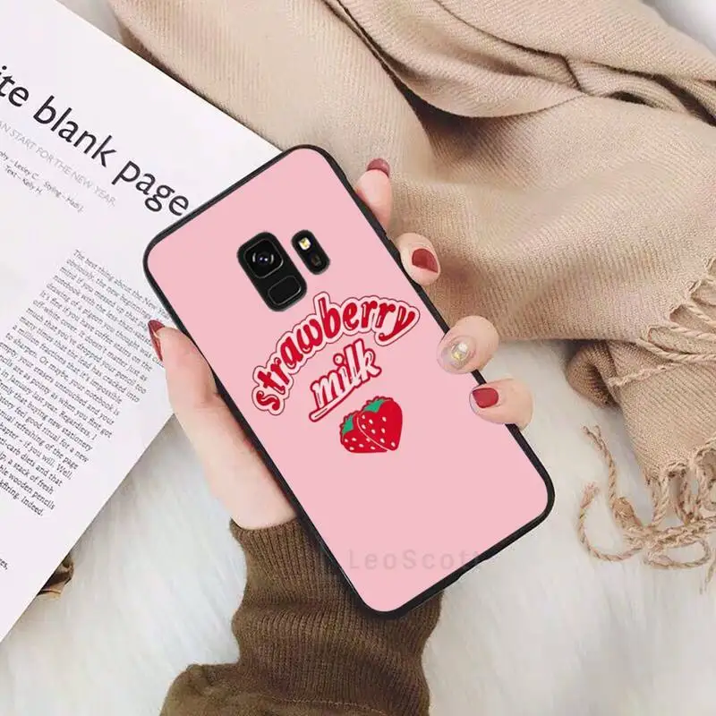 

Strawberry fruit cute pink print Phone Case For Samsung Galaxy S5 S6 S7 S8 S9 S10 S10e S20 edge plus lite Cover Funda Shell