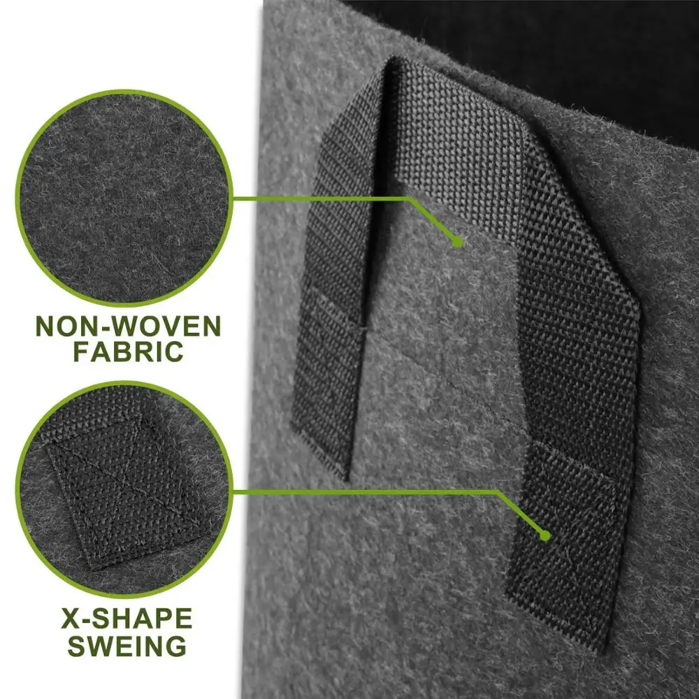 5 шт. мешки для выращивания черной ткани воздухопроницаемые 1/5/7/25/50/100 галлоновые