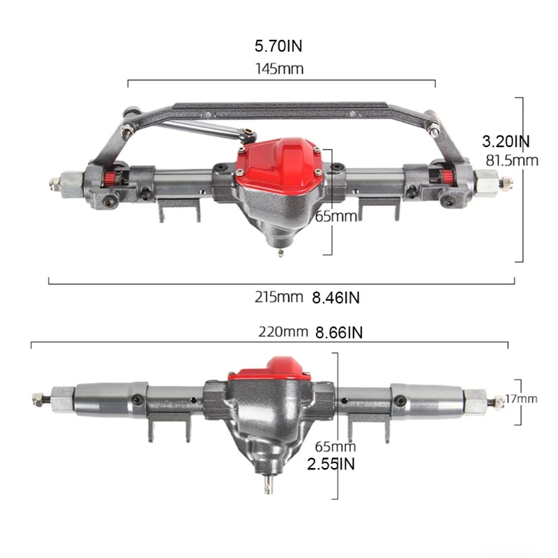 

Sturdy High-quality Alloy Material Front and Rear Axle for 1/10 Axial SCX10RC Crawler Car Remote Control Toy Parts
