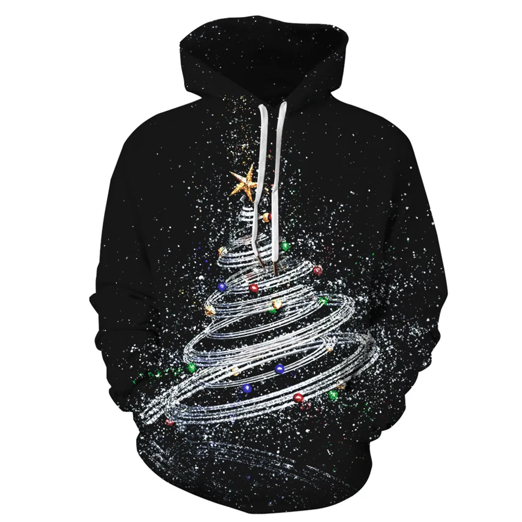 

2021 Christmas Unisex Sweatshirt Hooded Long Sleeve Christmas Fashion Santa 3d Digital Printing Pullover Lovers