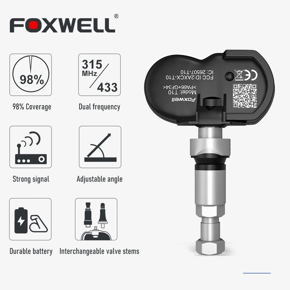 

Датчик давления в шинах Foxwell T10, 315 МГц, 433 МГц
