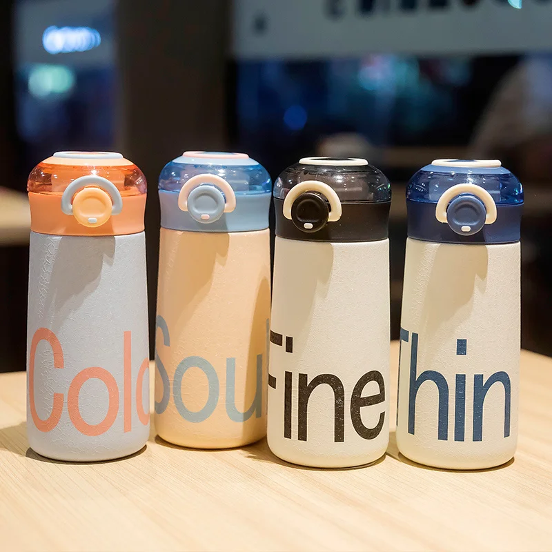 

Mini Good-looking Vacuum Cup Junior Student 304 Stainless Steel Spring Fastener Water Cup Contrasting color Portable thermos cup