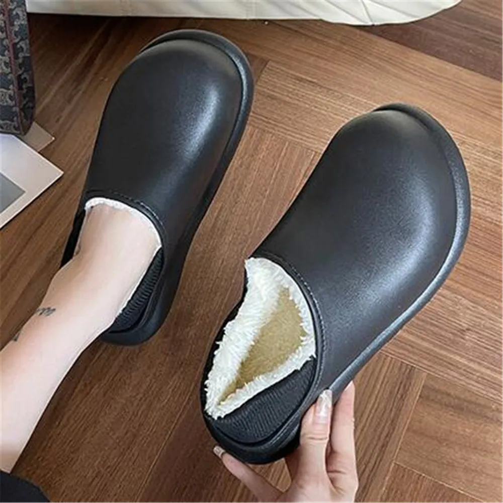 Новинка хлопковые тапочки на толстой подошве женская теплая обувь плоской