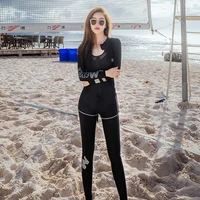 women professional patchwork 4 pieces upf 50 long sleeve splice rashguard surfing beach suitwater sport push up diving swimsuit