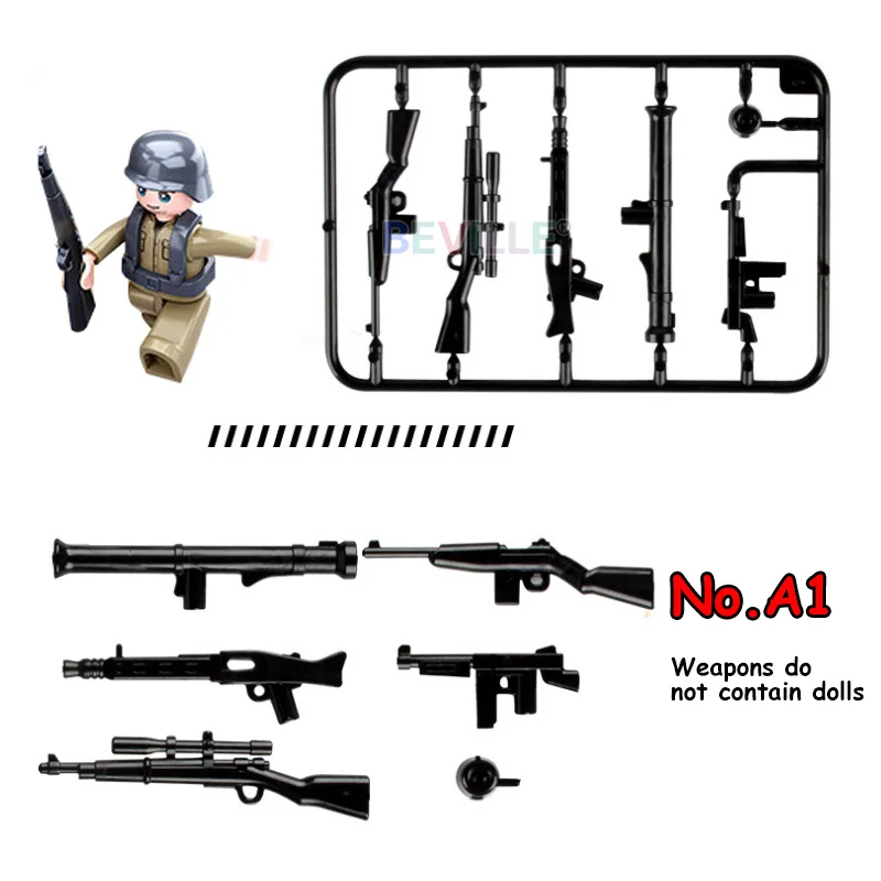 Мини военный спецназ оружие пистолет аксессуары строительные блоки снайперская