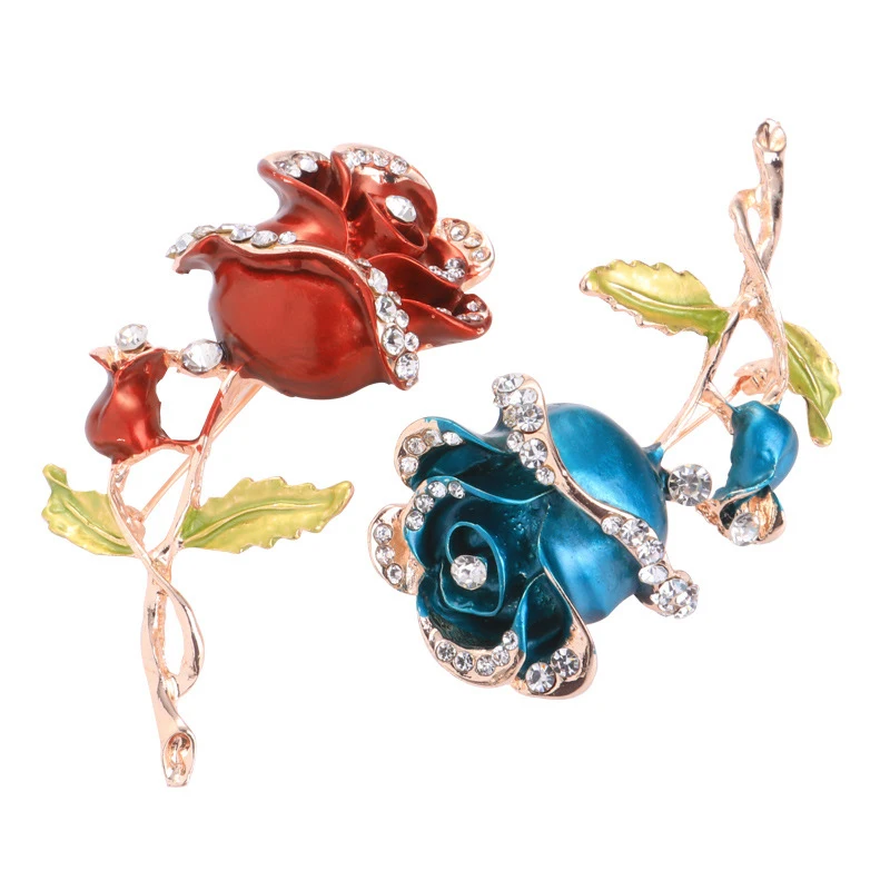 1 шт новая мода красный синий цветок брошь свадебное платье аксессуары ювелирные