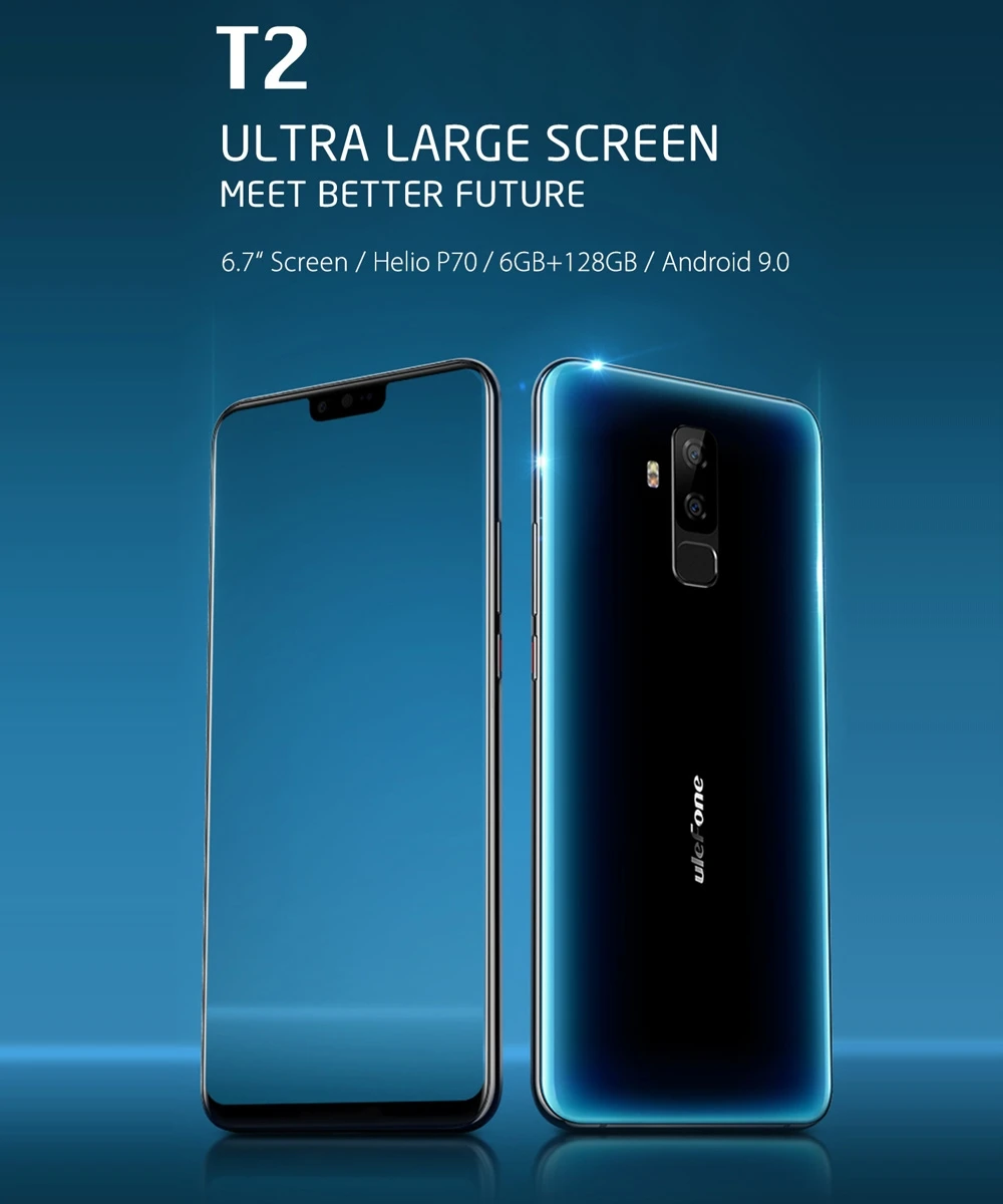 Мобильный телефон Ulefone T2 Android 9 0 FHD + экран 6 7 дюйма Восьмиядерный процессор MT6771T Helio