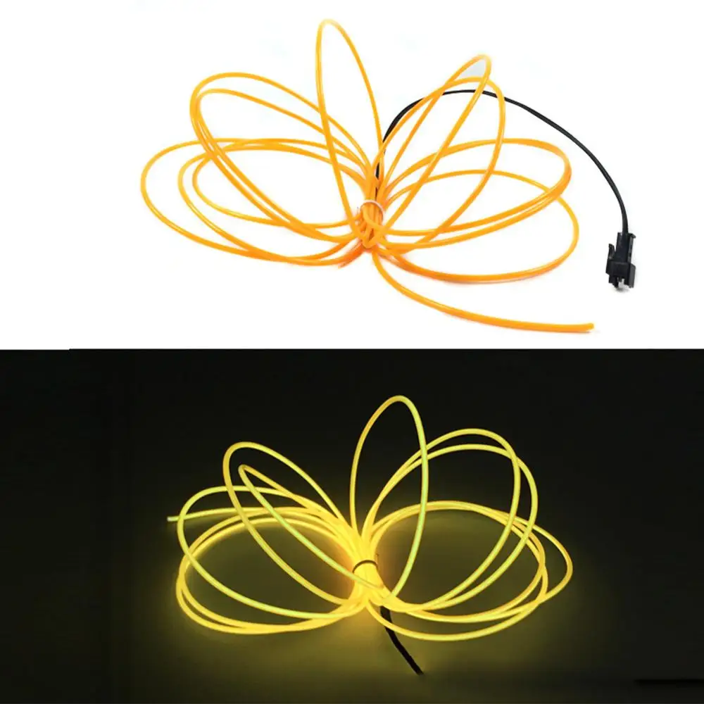 2 м светодиодный гибкий EL провода неоновый светильник s свечение полосы вечерние