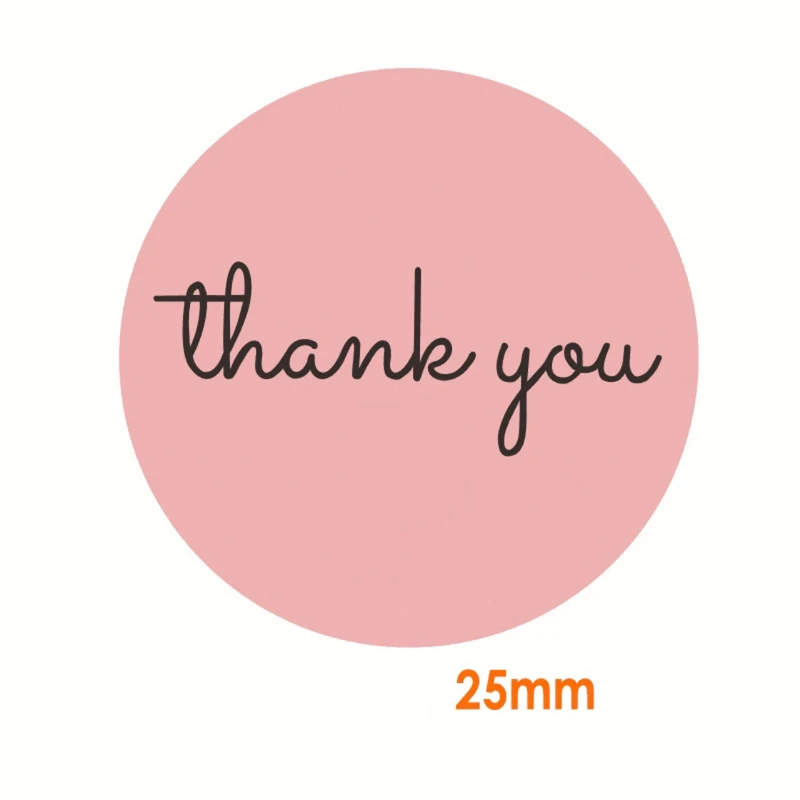 500 этикеток рулон розовая наклейка спасибо герметизированные этикетки ручной