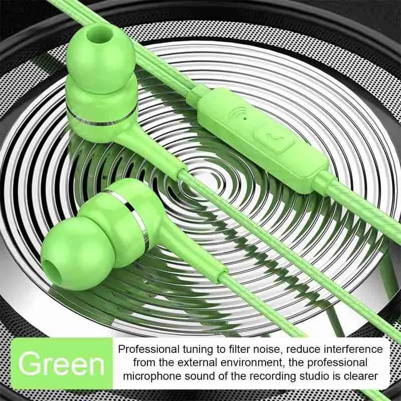 Красочные 3 5 мм проводные наушники Спортивная гарнитура с микрофоном