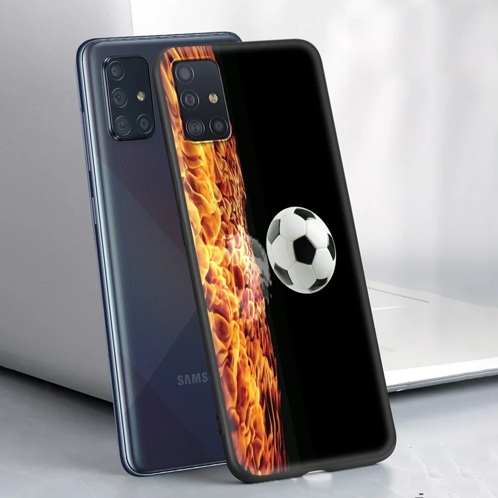 

Football Soccer Ball Silicone TPU Case Cover for Samsung Galaxy A50 A70 A40 A30 A10 A10E A20 A20S Luxury Phone Shell Funda