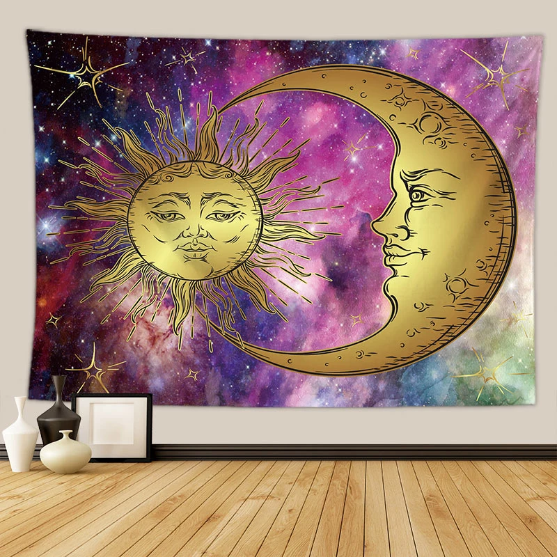 

indian sun moon tapestry mandala pared blanket boho wall decor drop shipping colorful tapestry bohemian
