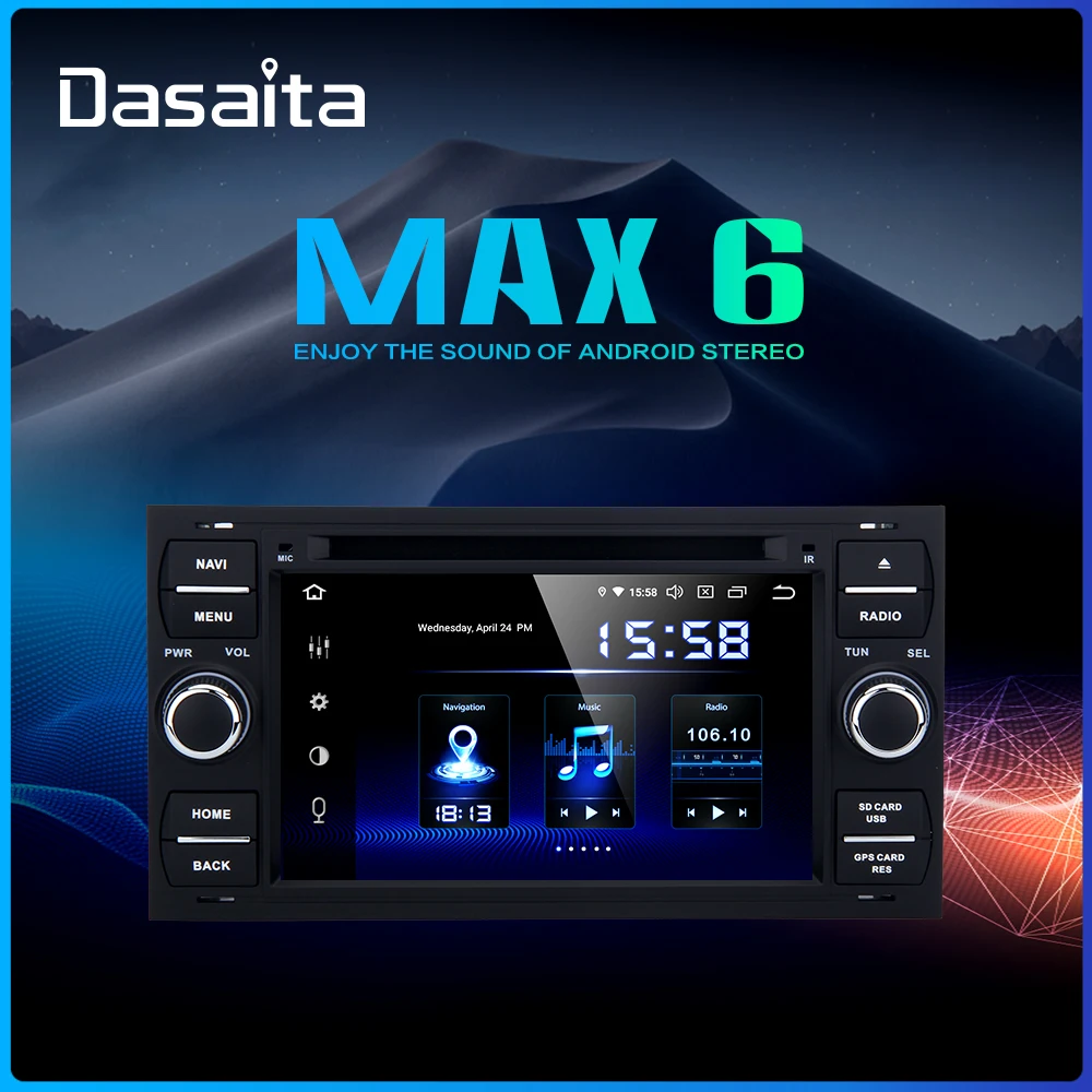 Автомагнитола Dasaita 7 &quot 2 din Android 9 0 для Ford Galaxy S Max Fusion Fiesta Kuga old Mondeo GPS навигатор 64 Гб