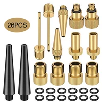 26pcs copper bicycle valve adapter set bike tire pump adapter kit inflator pump accessory