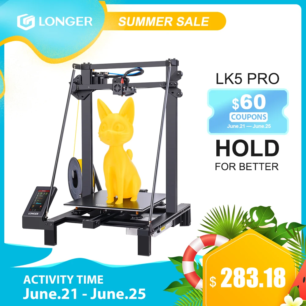 Verkaufen LONGER LK5 Pro FDM 3D Drucker Drucker Größe 300*300*400mm Open-Source 4.3 ”Volle Farbe Touchscreen Große Größe Hohe Präzision