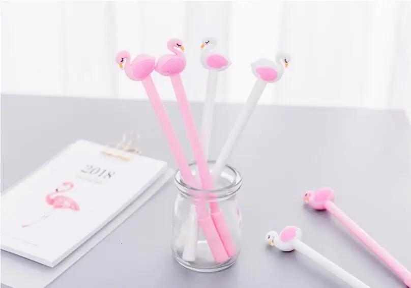 4 шт./лот ручка Фламинго мультфильм лебедь гелевая ручка caneta школьные гелевые кавайные ручки школьные принадлежности канцелярские принадлежности лапы kawaii ручка 04151