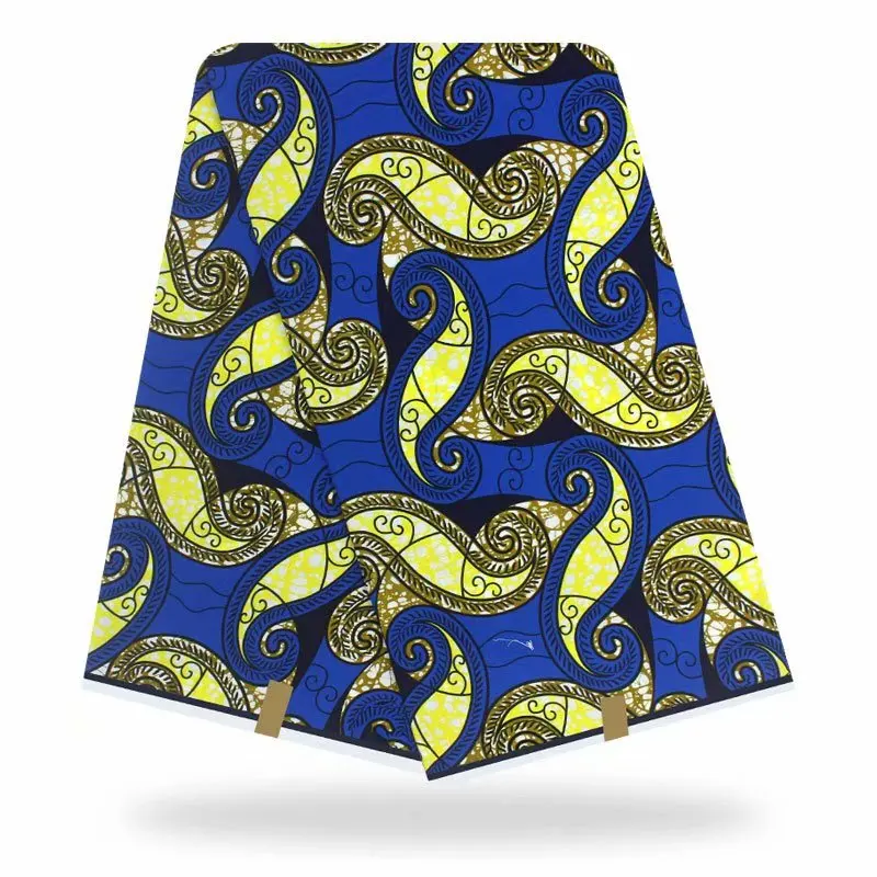 

100%Cotton Fabric Real High Quality Sewing Material African Style Wax Block Prints Fabric Veritable Soft 6 Yards SP19-94