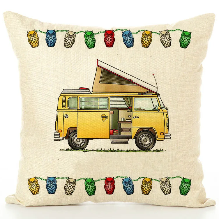 Camper Чехлы несколько RV одиночный принт дома Гостиная Диван украшения наволочка