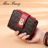 manbang 2021 new fashion women wallets lettered wallet short cried card holder female purse coin holder zipper wallets