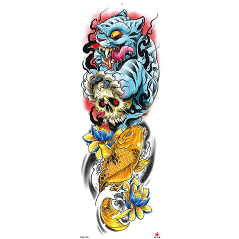 Водостойкие временные тату наклейки с большими руками и черепами для старой