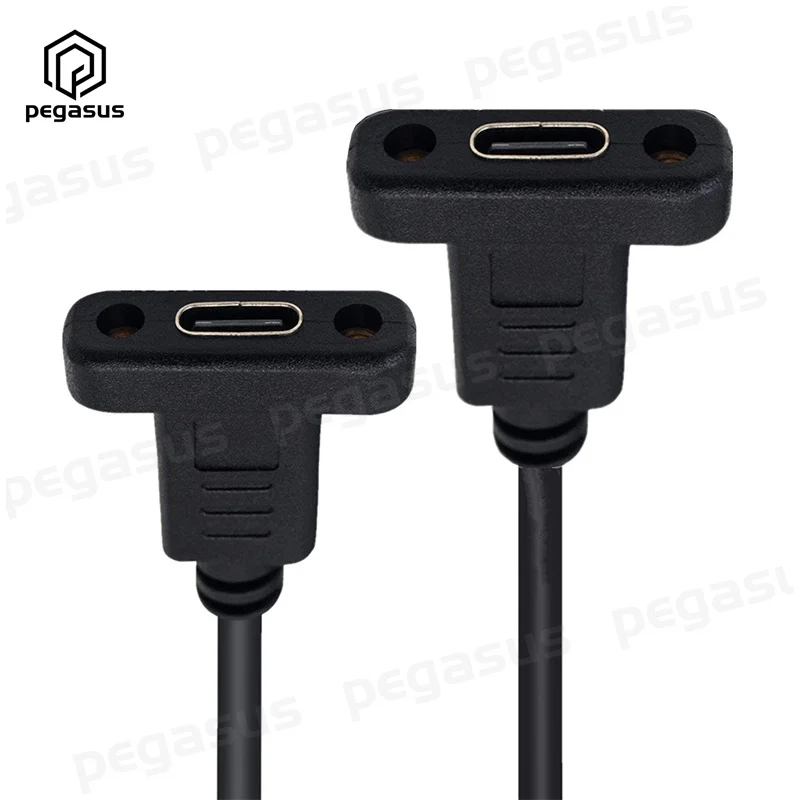 USB C Type-C Male to Female/Female Female 10Gbps Extension USB3.1 Data Cable With M3 Panel Mount Screw Hole 0.3m/0.6m/1m/1.8m |