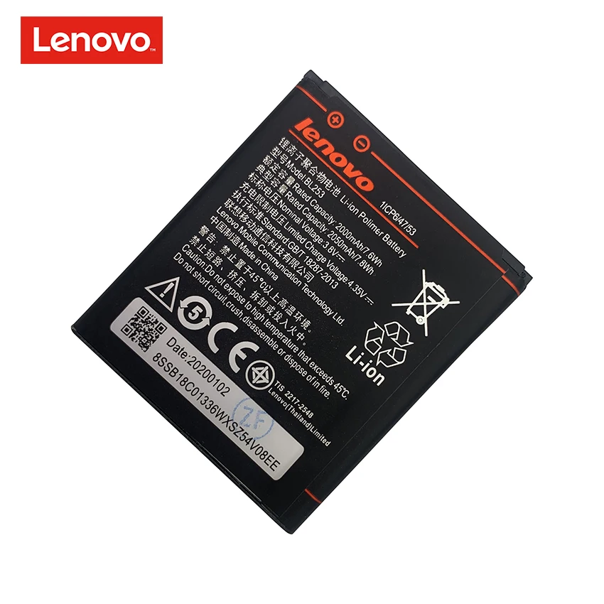 100% Оригинальный аккумулятор BL253 2050 мАч для Lenovo A2010 A 2010 / BL 253 A1000 A1000m 1000 A2580 мобильный