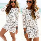 Летний женский сексуальный купальник, кружевное вязаное бикини, накидка, купальник, Пляжное платье, парео, Пляжная туника, накидки, платье