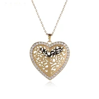 hibride 2020 new fashion cubic zirconia necklace pendant heart shape for women party accessories bijoux femme n 779