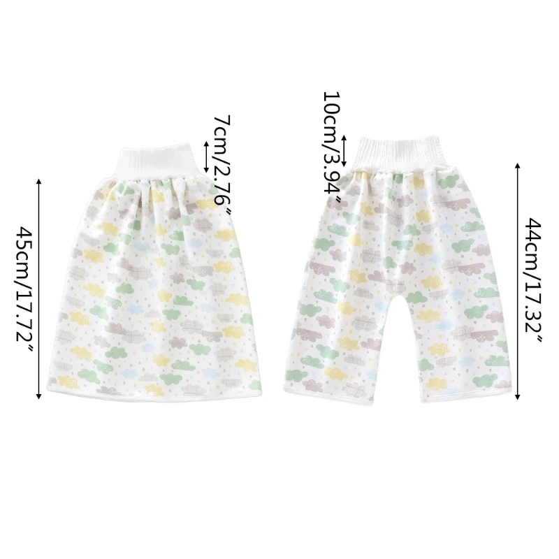Falda de pa&ntilde;al de algod&oacute;n para beb&eacute;, pantalones cortos antihumedad, impermeables, 2 en 1-5