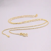 real pure 999 24k yellow gold chain 1 1mm width hinge link necklace 2 5g18inch women lucky gift