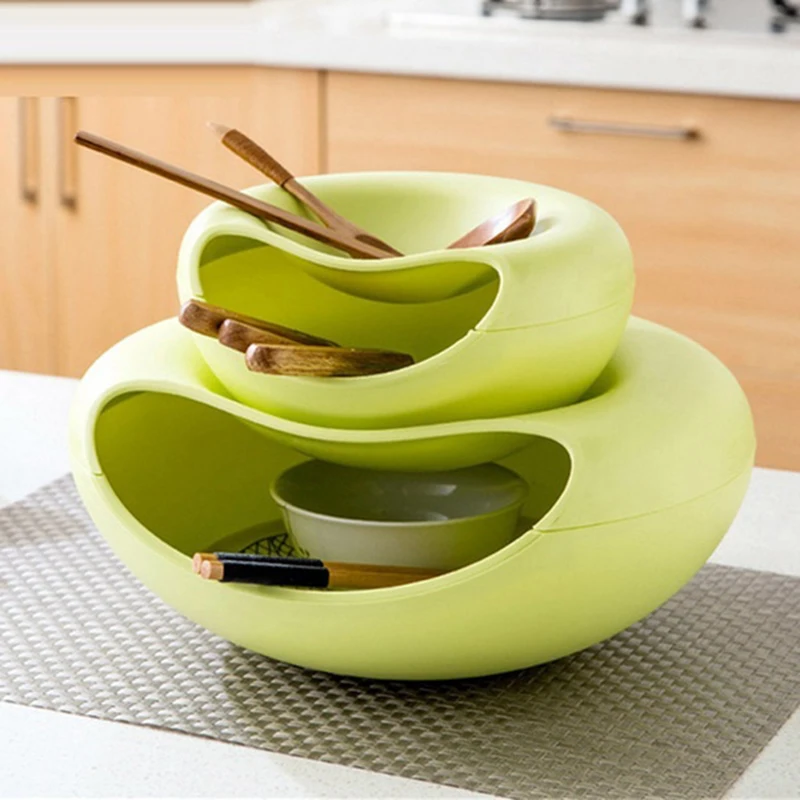 Коробка для хранения креативная пластиковая коробка с двумя слоями фруктов и