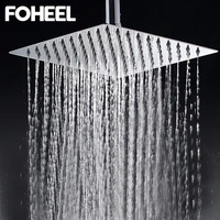 foheel 8 inch shower head stainless steel shower head water saving bathroom rain spa square handheld shower head for home