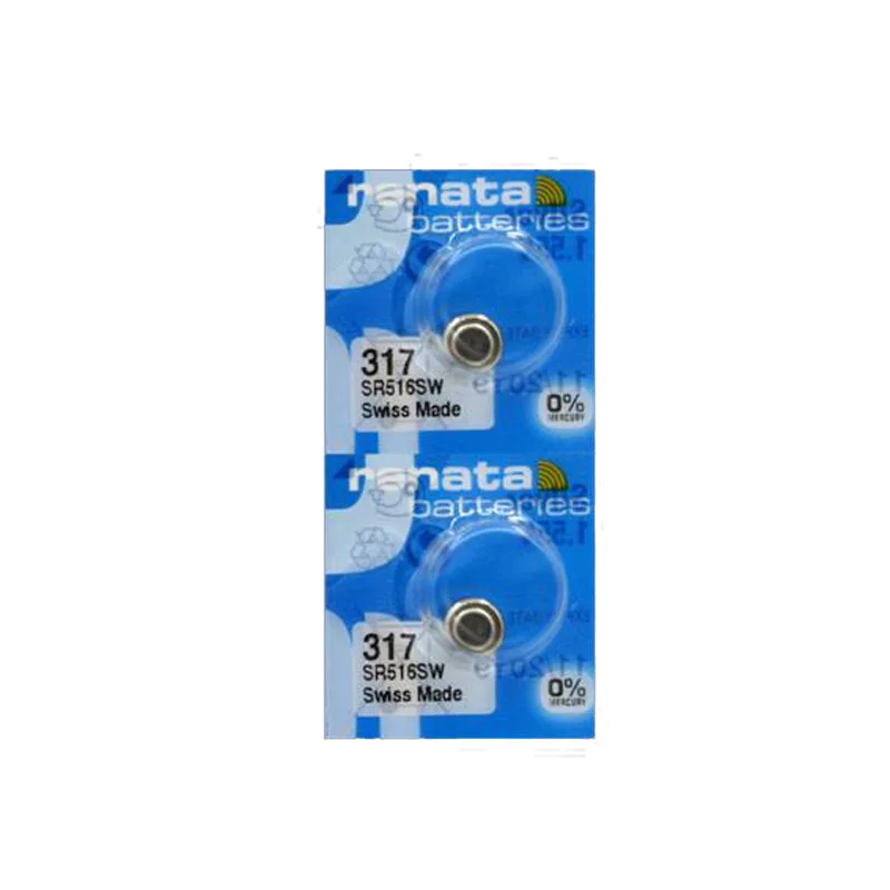 2 шт./лот Renata 317,, Длительное Действие, SR516SW SR62 D317 V317 часы кнопка батареи плоский круглый аккумулятор швейцарские