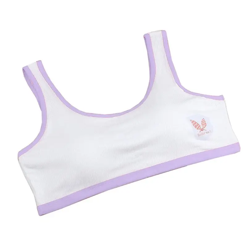 

2020 New Teenage Girl Training Bra With Chest Pad Adolescente Sports Bra Tops For Teens Cotton Bra For Girls Underwear