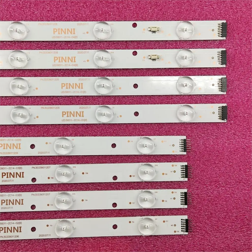 8pcs HA CONDOTTO LE STRISCE LED39D11-ZC14-01 (C) LED39D11-ZC14-02 LED39D11-ZC14-03 LED39D11-ZC14-04 v390HJ1-P02 PLE- - купить по