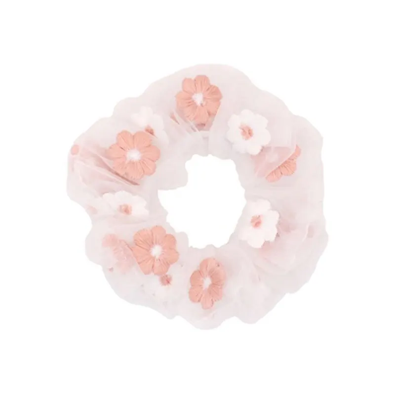 Корейская Кружевная повязка для волос с цветочной вышивкой резинка прозрачная