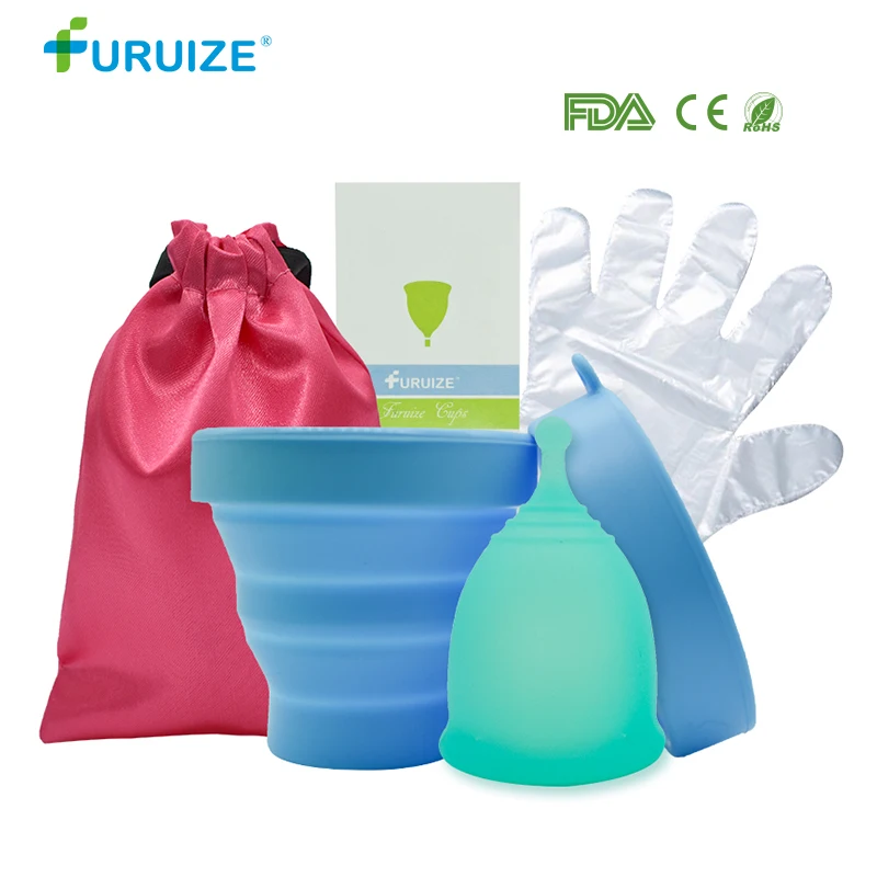 1sterilize-1Lady cup Стерилизация чашки с копа Менструальный с тканевым мешком многоразовые силиконовые чашки женской гигиены стерилизовать чашки использовать чистые менструальные чашки - Цвет: 1sterilize-1Lady cup