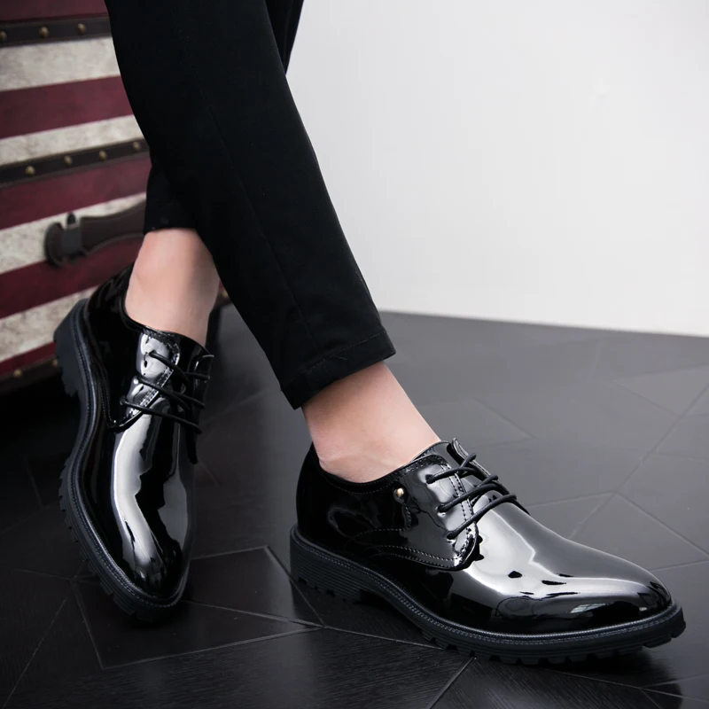 Мужские брендовые кожаные повседневные оксфорды обувь на шнуровке дышащая