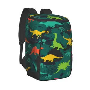 thermal backpack colorful dinosaurs waterproof cooler bag large insulated bag picnic cooler backpack refrigerator bag free global shipping