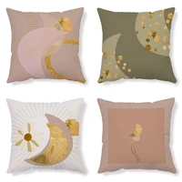 2021 simple style sun star moon pattern cushion cover new arrival plush square pillow cover decor home funda de cojines 45x45cm