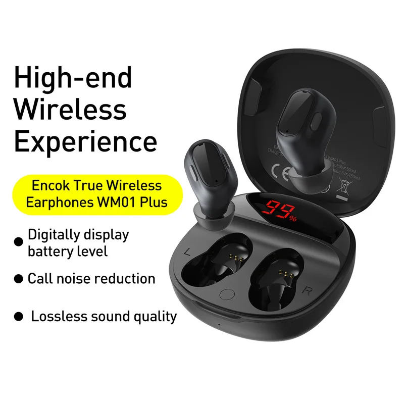 Baseus WM01 плюс наушники-вкладыши TWS с Беспроводной наушники Bluetooth 5 0 True стерео