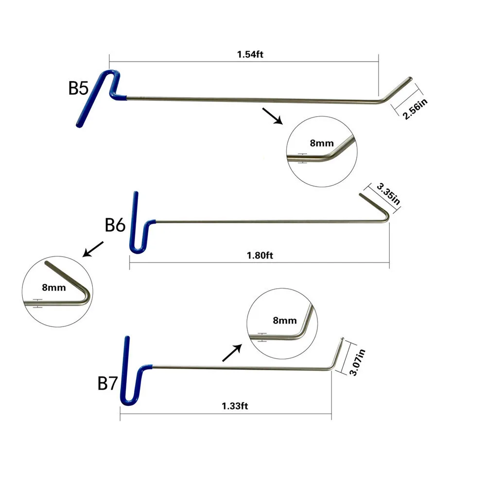 comprar 11 Pçs Hastes De Reparo Do Dente Ganchos Carro Bomba De Pé-de-cabra Cunha Kit De Ferramentas De Reparação Dent Paintless Dent Repair Tools Conjunto De Ferramentas De Remoção Do Dente