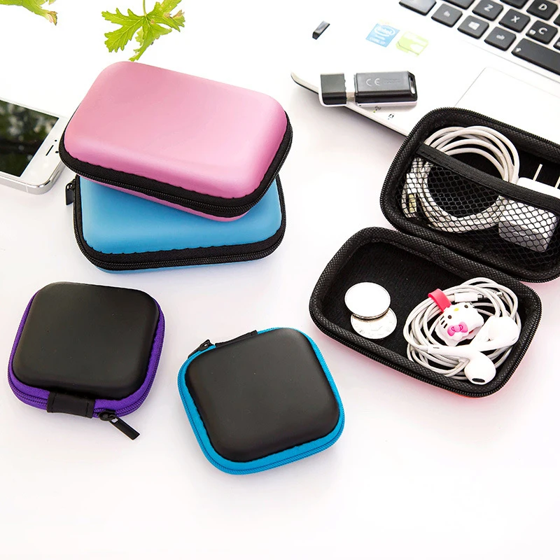 

Headphones Storage Bag Data Cable Charger Storage Box Case Earphone Bag Key Coin Bags Waterproof Square Shape Storage Box