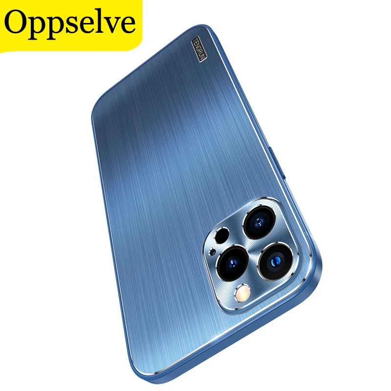 

Brushed Metal Anti-drop Protective Cover For iPhone 12 11 Pro XS Max XR X Mobile Phone Shockproof Case Capinhas For iPhone 12Pro