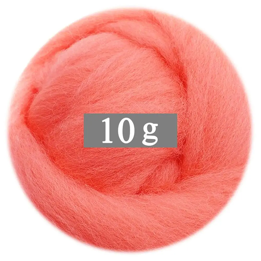 

10g Felting Wool (40 Colors) 19 Microns Super Soft Natural Wool Fiber for Needle Felting Kit 0.35 OZ Per Color (No. 23)
