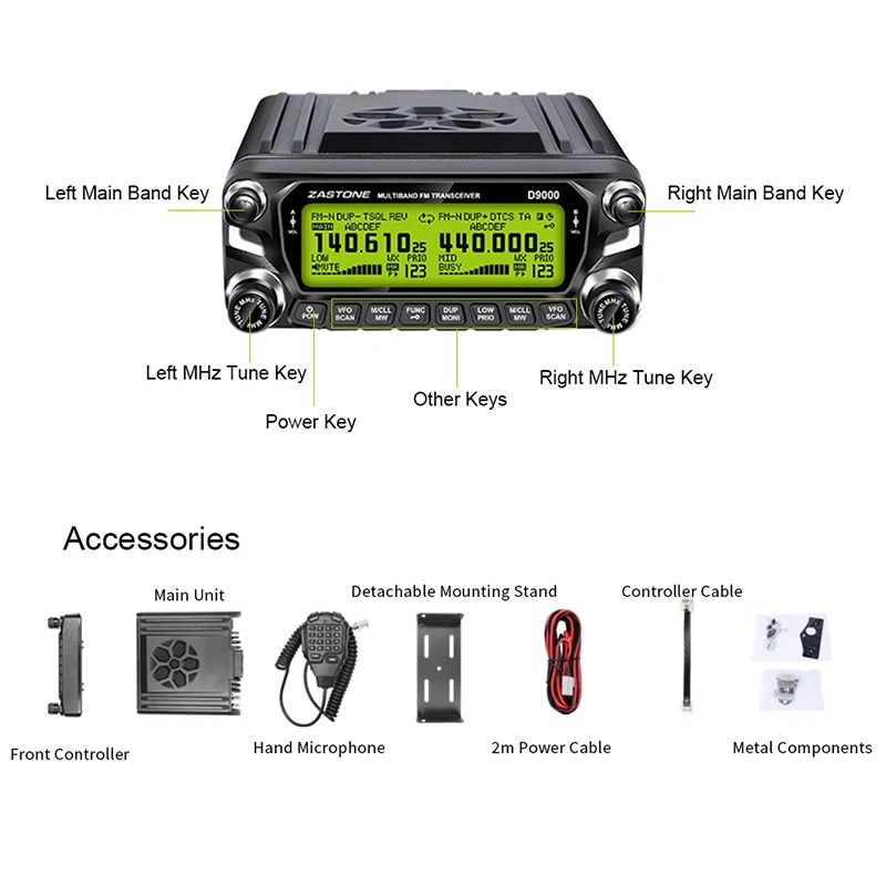 Автомобильная рация D9000 50 км мощная радиостанция приемопередатчик Вт двойной