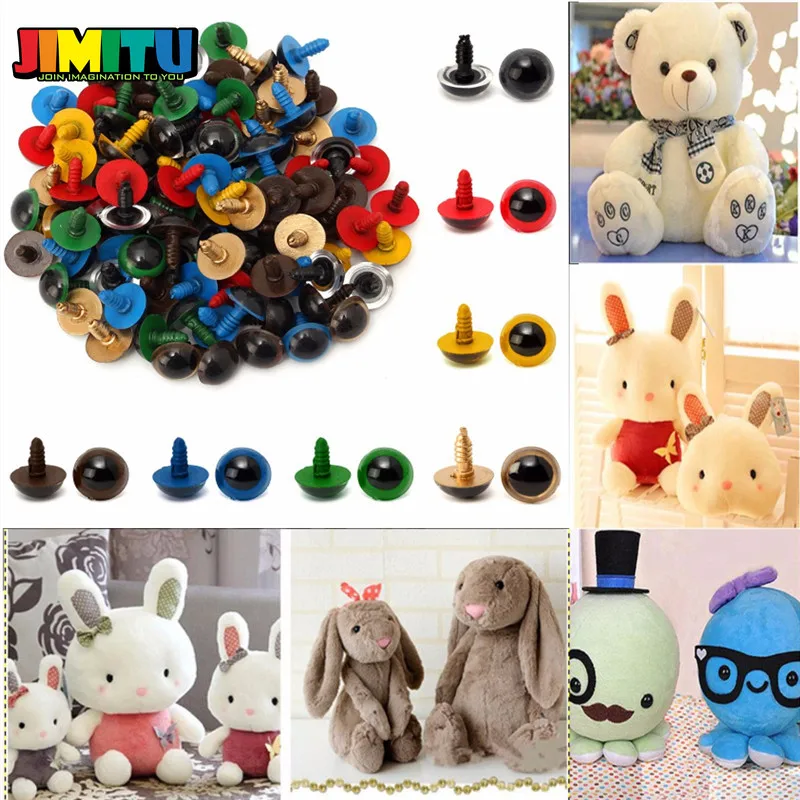 JIMITU красочные пластиковые глаза для кукол 14 мм 100 шт. DIY игрушки кукольных ремесел